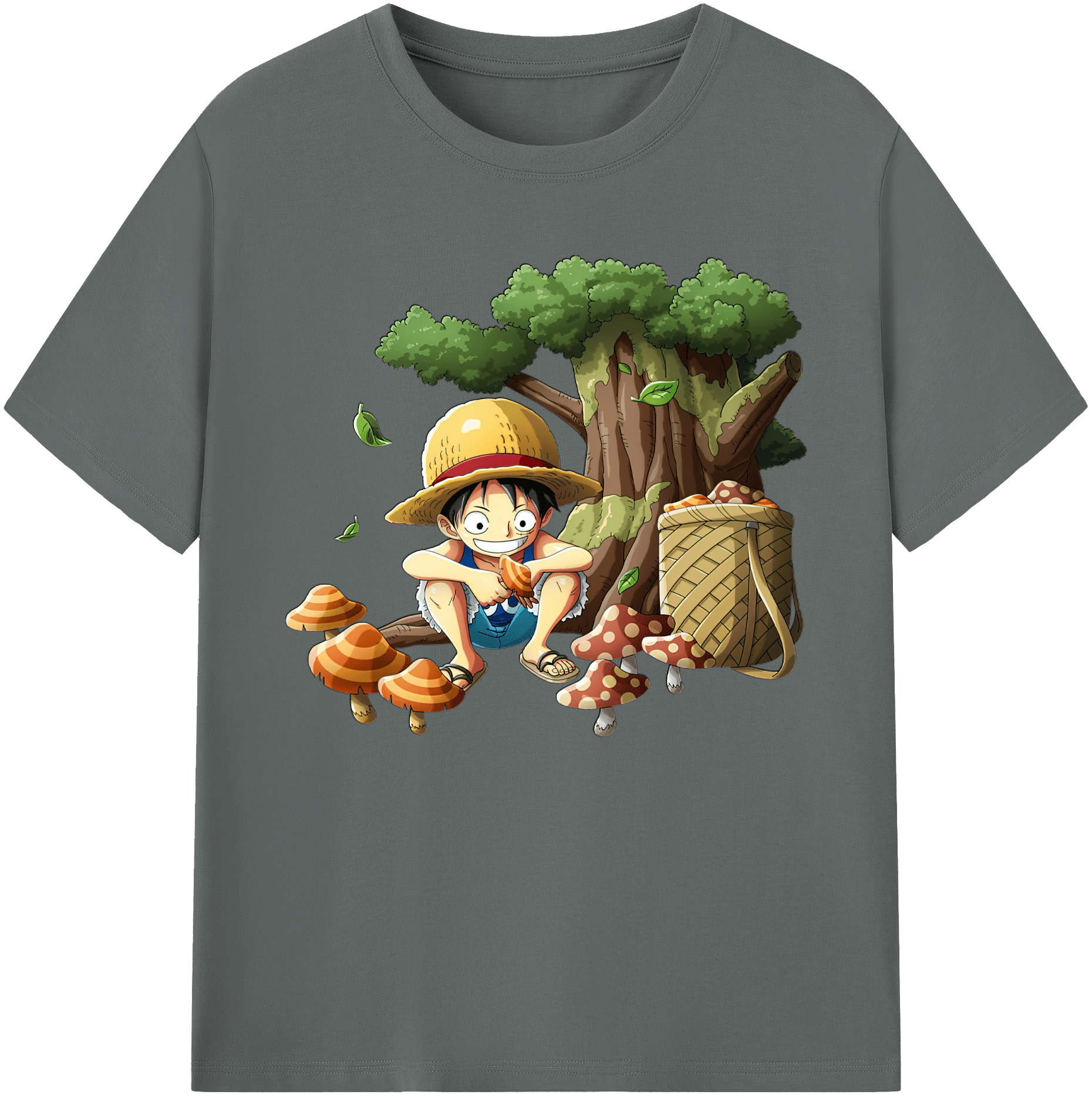 ワンピース モンキー・D・ルフィ ONE PIECE Monkey D. Luffy 綿100％ メンズ半袖Tシャツ｜肌触りやわらか＆通気性